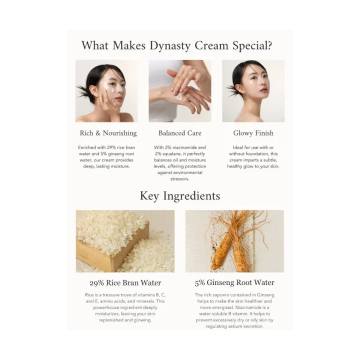 Dynasty Cream 100 ml tube Beauty of Joseon : crème anti-âge