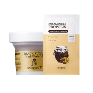 Black Sugar Mask Wash Off + Royal Hone SKINFOOD | K-Beauty