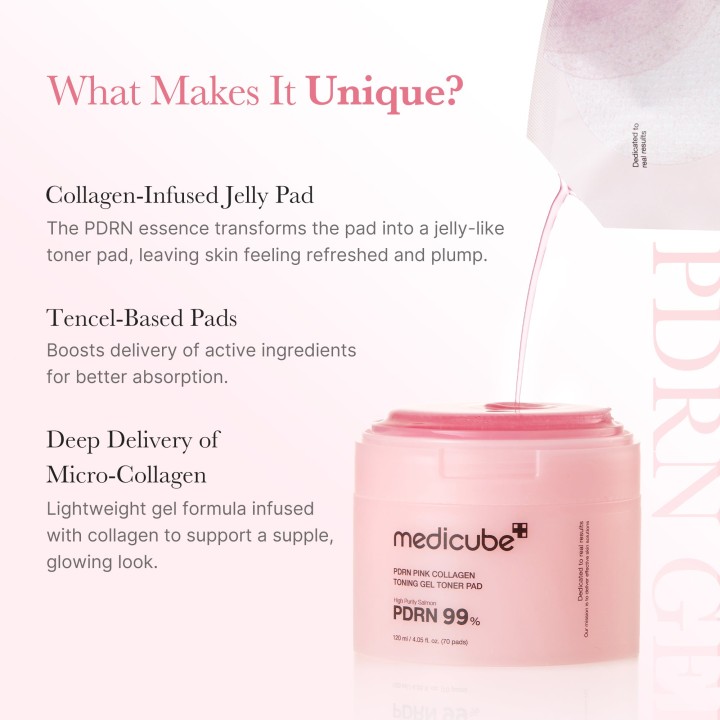 MEDICUBE PDRN Pink Collagen Gel Disque Tonique | K-Star