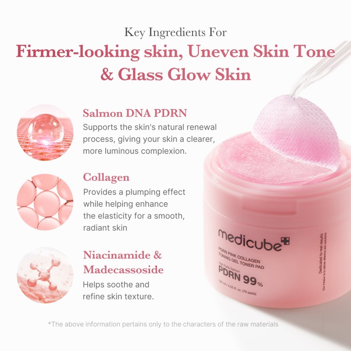 MEDICUBE PDRN Pink Collagen Gel Disque Tonique | K-Star